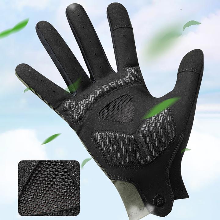 Produktbild Rockbros cycling gloves spring/summer/autumn, full, size: XL - green (XL)