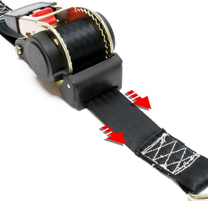 Actual product image Wiltec Ratchet Tie Down Strap Lashing Strap Tensioning Belt 1.8mx50mm 750 daN with Retraction Mechanism