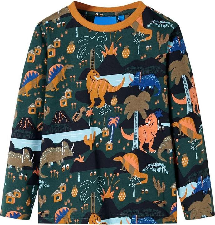 Image du produit VidaXL Pyjama enfant manches longues Vert foncé 140,Matériel (140)