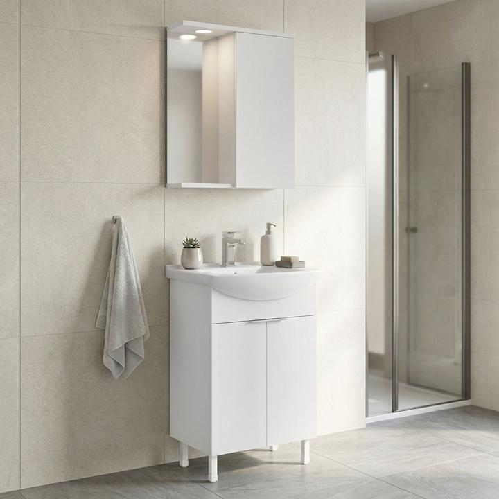 Produktbild Homitis Purus 55 Bathroom Cabinet With Sink & Mirror Set (2 Pieces)
