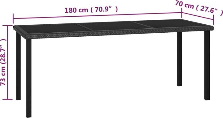 Produktbild vidaXL Garten-Essgruppe (180 x 70 x 73 cm)