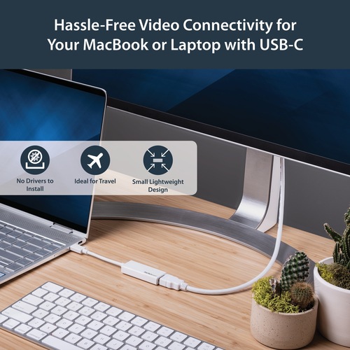 Actual product image StarTech USB-C to HDMI Adapter - USB Type C to HDMI Converter for Computer with USB - 4K 60Hz - White (HDMI, 15 cm)