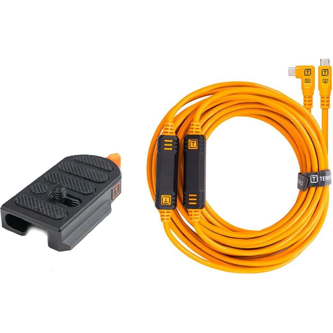Tether Tools TetherTools TetherGuard Leverlock & Cable Kit USB-C To USB-C 31' (9.4m (LLPC31RT2-ORG) (9.40 m), Cavo USB