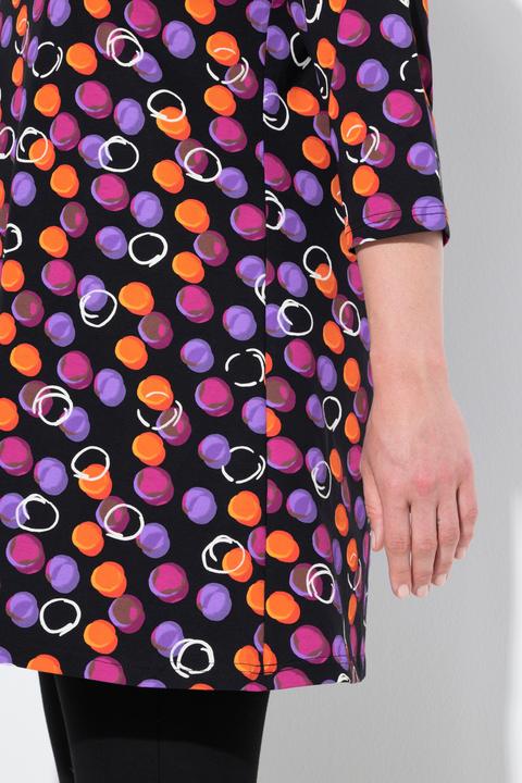 Produktbild Ulla Popken Longshirt, Punkte, A-Linie, V-Ausschnitt, 3/4-Arm (62)
