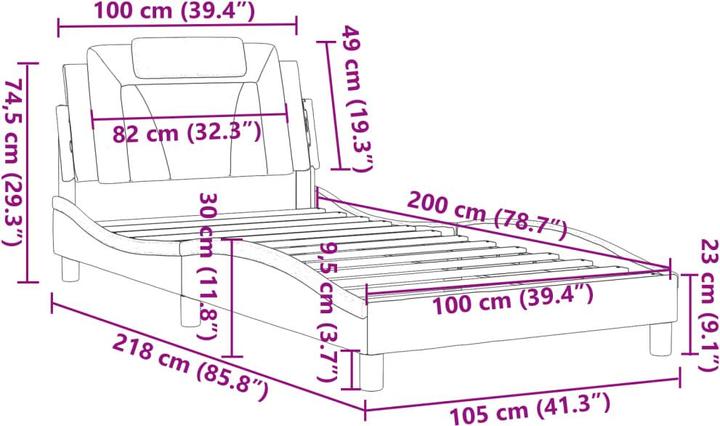 Image du produit vidaXL Bettgestell (100 x 200 cm)
