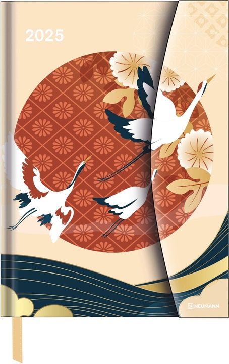 Actual product image Neumann N NEUMANNVERLAGE - Japanese Papers 2025 Diary, 16x22cm, pocket calendar with magnetic closure and (16 x 22 cm, German)
