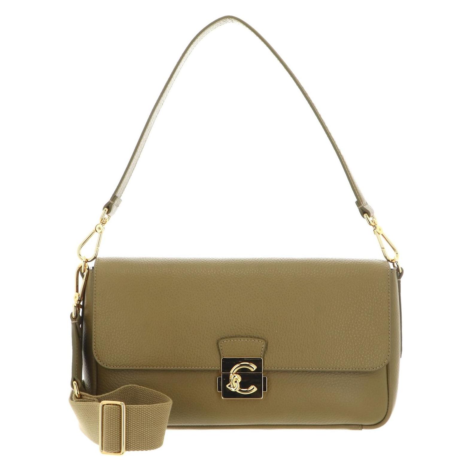 Coccinelle, Damen, Handtasche, C-Me Lock Handbag Grained Leather, Grün