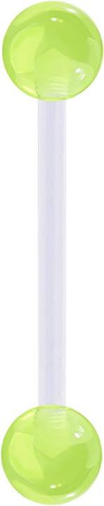 Produktbild Star Piercing Banane transparent mit zwei Kugeln grün "Glow" (ohne Messing, Kunststoff)