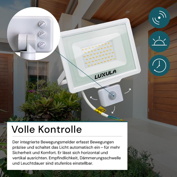 Produktbild Luxula LED-Fluter mit Bewegungsmelder (5000 lm, IP65)