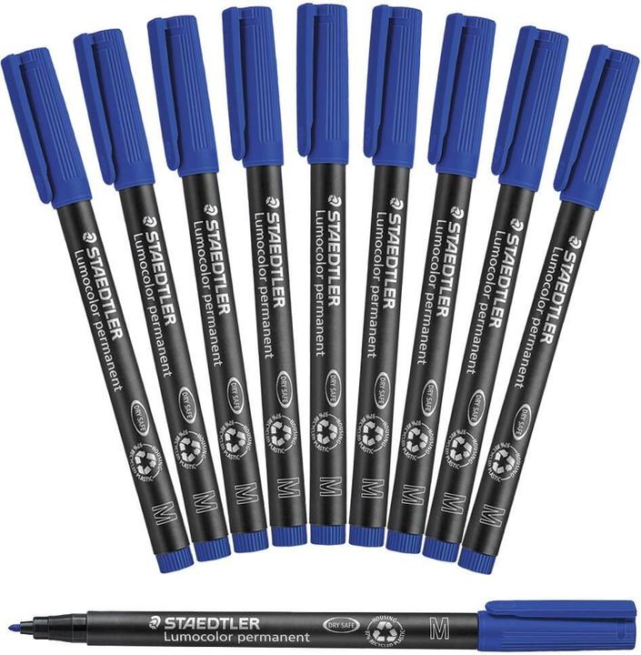Actual product image Staedtler Foil pen Lumocolor perm M blue 10 pieces (10x)