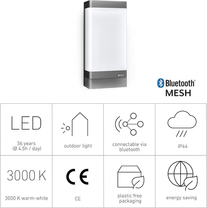 Produktbild Steinel 068714 - Wandleuchte 6.6 W 566 lm 3000 K Bluetooth (566 lm, IP44)