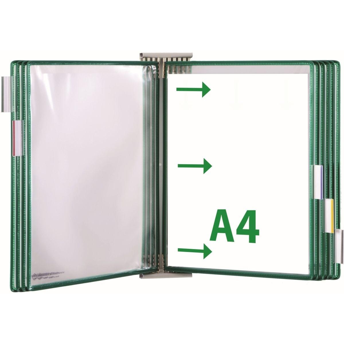 Tarifold, Informationsschild, Wand-Sichttafelsystem 427105 DIN A4 grün mit 10 St. Sichttafeln
