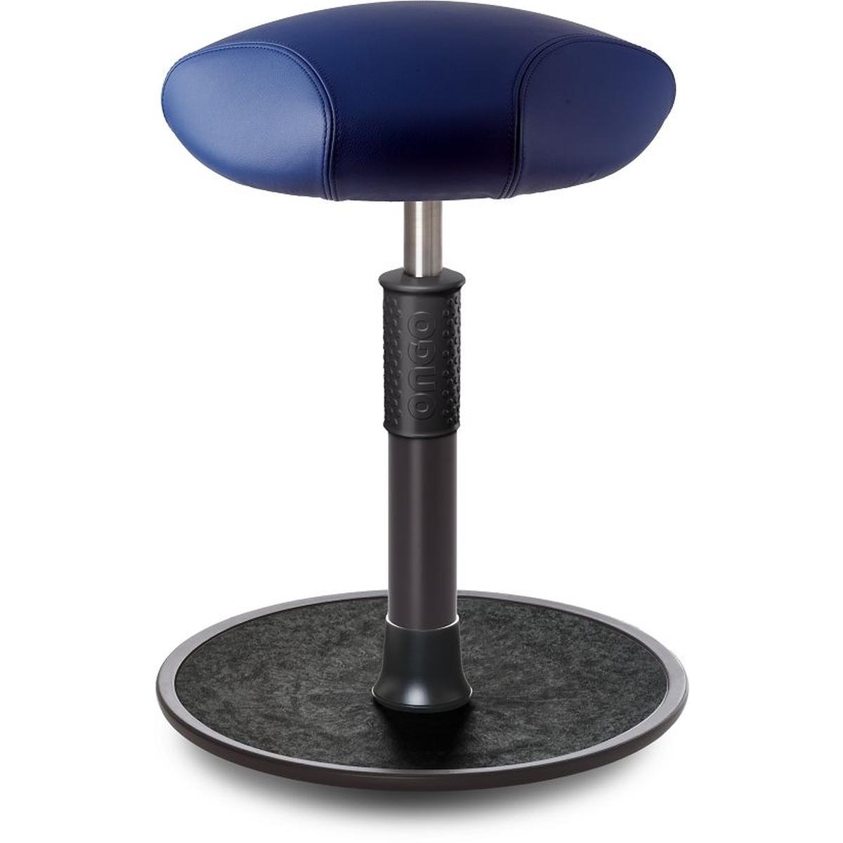Ongo, Bürostuhl, Sitz- Stehhocker Free Regular Triangel Boxmark Leder blau schwarz /schwarz