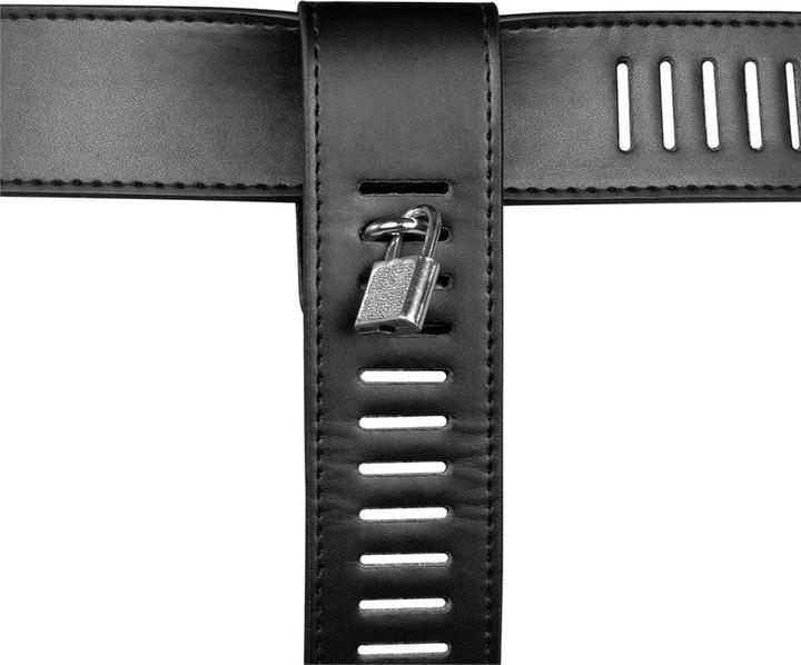 Immagine prodotto Ouch! PU Leather Female Chastity Belt with Leg Restraint - Black