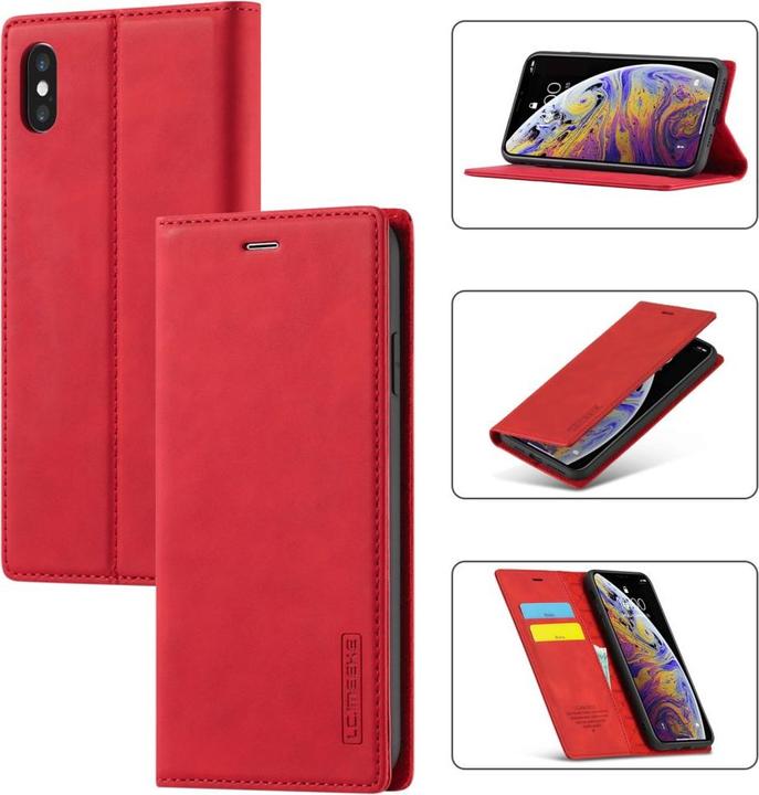 Image du produit Cover-Discount iPhone Xs / X - Stand Flip Case Cover rouge (Apple iPhone XS)