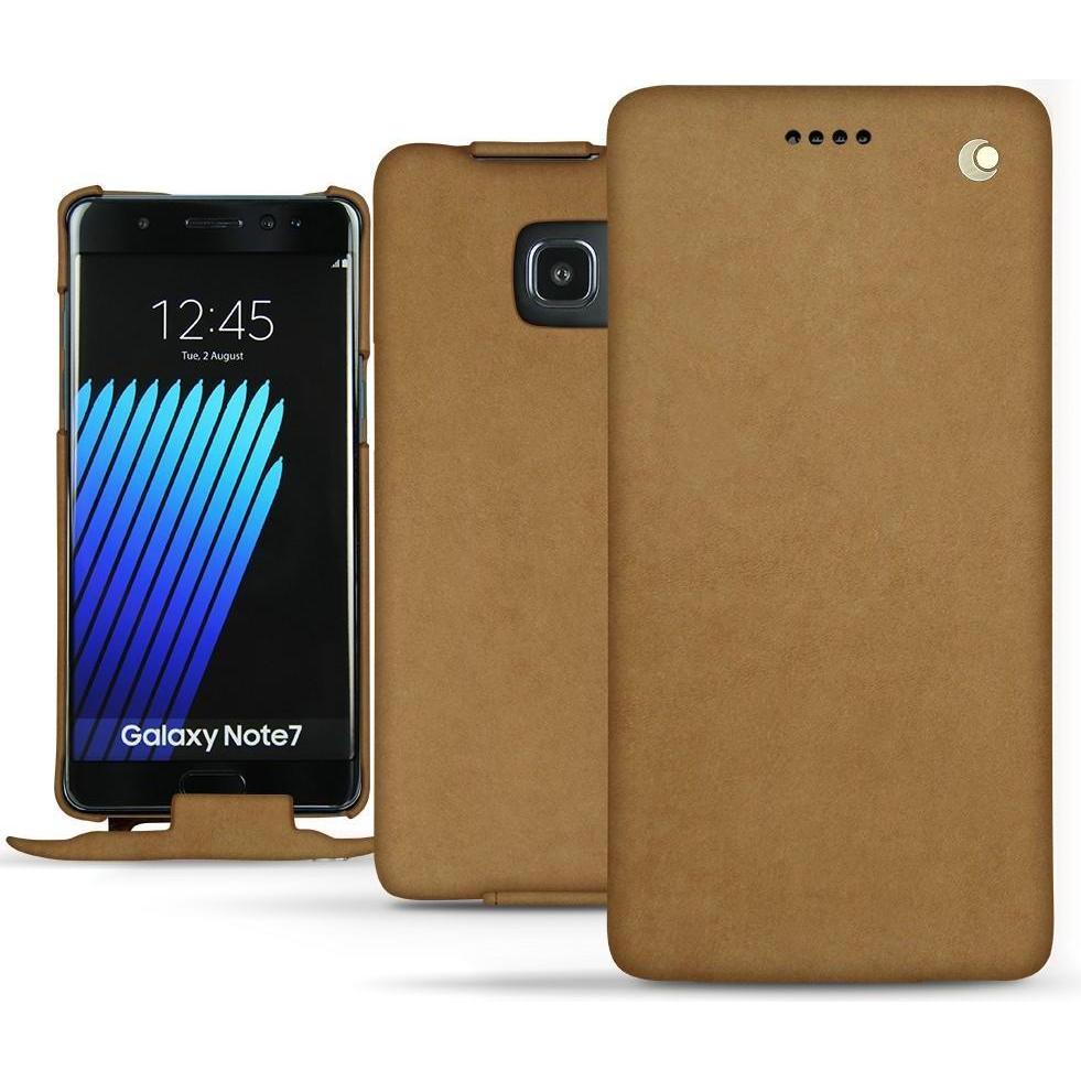 Noreve Lederschutzhülle vertikal (Samsung Galaxy Note 7), Smartphone Hülle, Braun