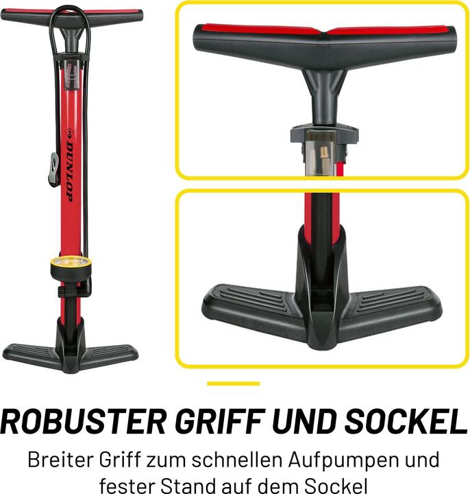 Produktbild Dunlop Fahrrad Standpumpe schwarz/rot