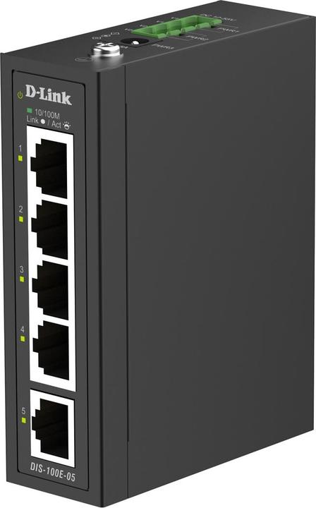 Immagine prodotto D-Link Switch 5 Industrial 5x10/100 DIN Rail/dual power in (5 porte)