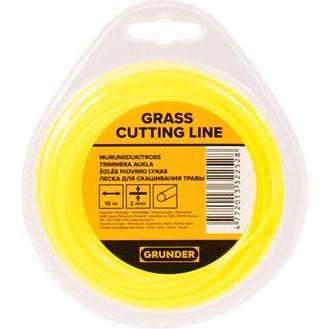 Grunder, Accessori per macchinari da giardino, FILO PER TRIMMER 2.0MM 15M ROTONDO ECO (Pioniere delle erbacce, Lenza per tagliabordi + rocchetto di le