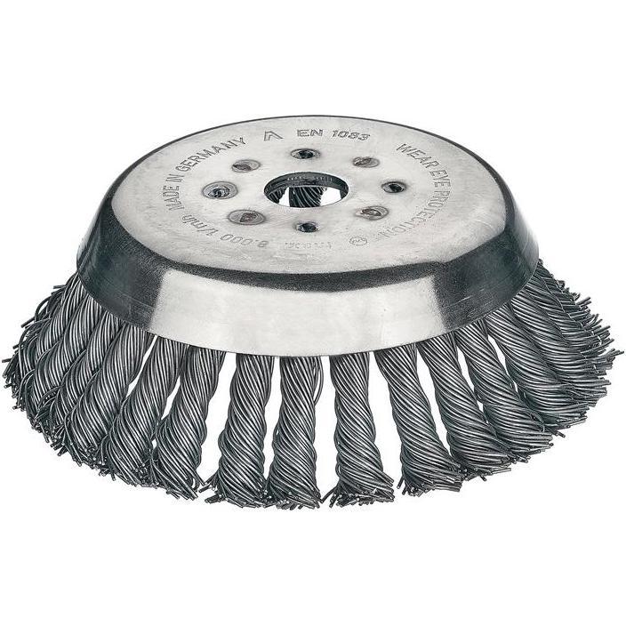Lessmann, Schleifmittel, Kegelbürste Ø 180 mm Drahtstärke 0,5 mm Stahl 14 mm Bohrung 25,4 mm 8000 min-¹