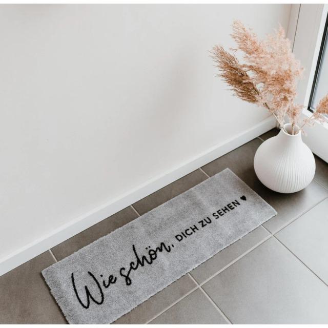 Produktbild Eulenschnitt Kleine waschbare Fussmatte Grau Wie Schön 75 x 25 cm - von (75 x 25 cm)
