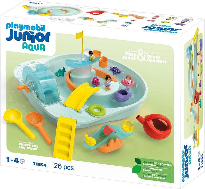 Productafbeelding Playmobil Aqua Wasserbahn mit Wasserspielplatz (71654, Playmobil Junior)