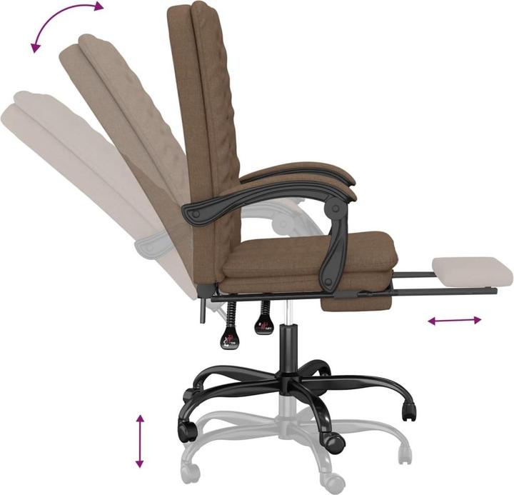Produktbild vidaXL Bürostuhl mit Liegefunktion (46.50 - 56 cm)