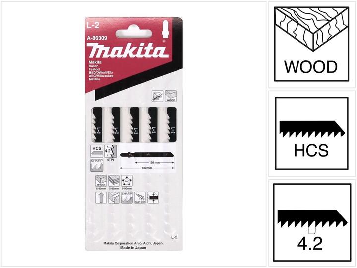Image du produit Makita Lame de scie sauteuse L-2 A-86309 5 S