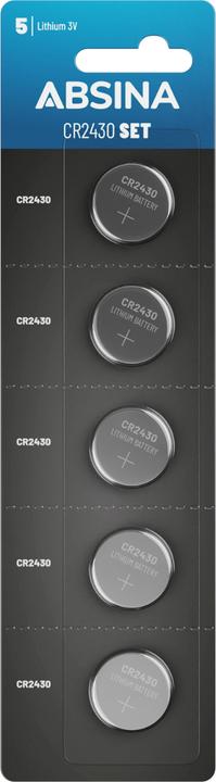 Absina Knopfzelle CR 2430 3 V 5 St. Lithium (5 Stk., CR2430)