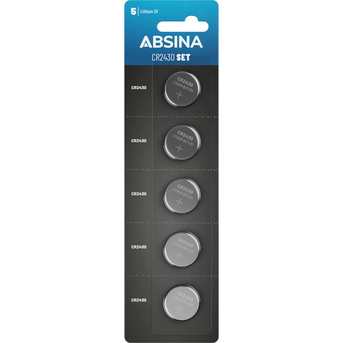 Absina Pila a bottone CR 2430 3 V 5 pezzi al litio (5 pz.), Batterie + pile
