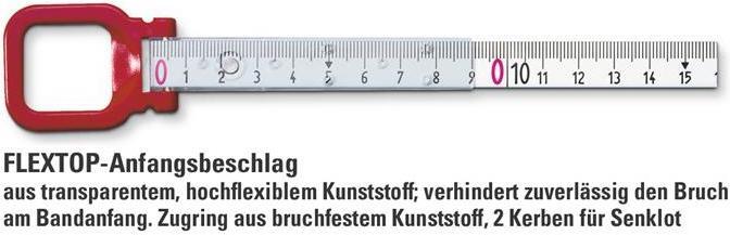 Actual product image BMI Frame tape measure ERGOLINE length 30 m tape width 13 mm A mm/cm EG II aluminium white Steel tape (30 m)
