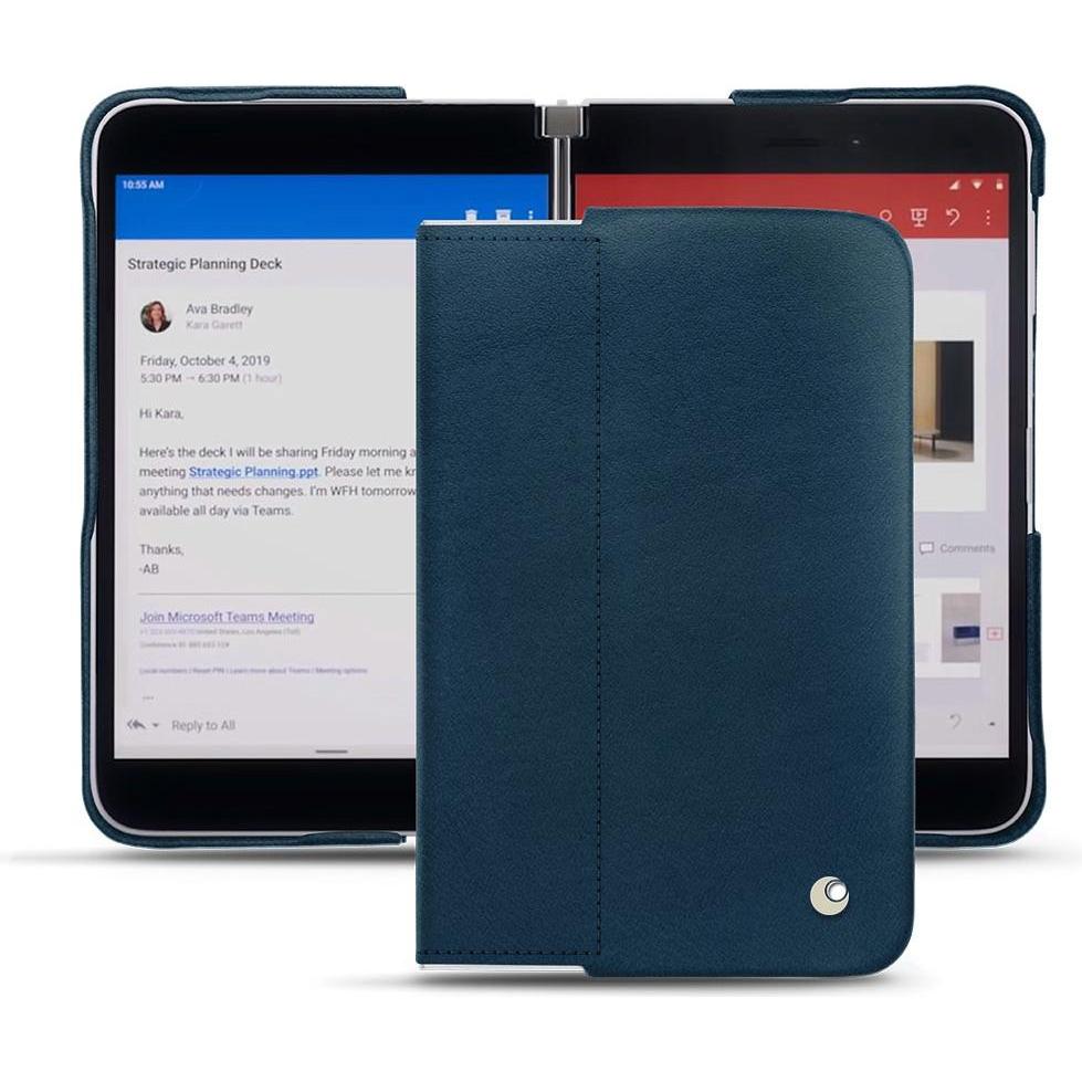 Noreve Lederschutzhülle (Microsoft Surface Duo), Smartphone Hülle, Blau