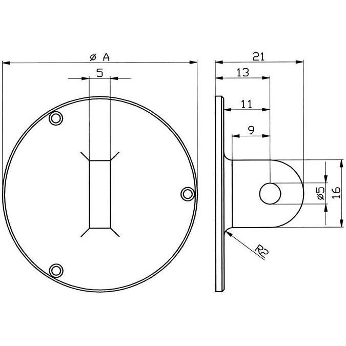 Käfer, Calibro, Piastra posteriore ad occhiello per anello esterno Ø 40 mm adatta per comparatori di misura