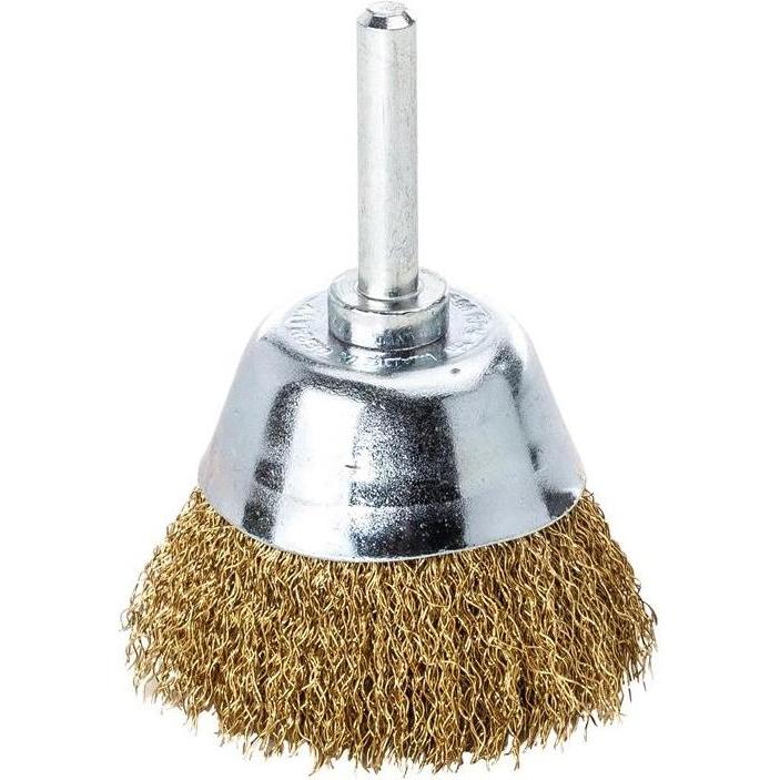 Lessmann, Schleifmittel, Topfbürste Ø 50 mm Schaft 6 mm Drahtstärke 0,2 mm Messing 10500 min-¹
