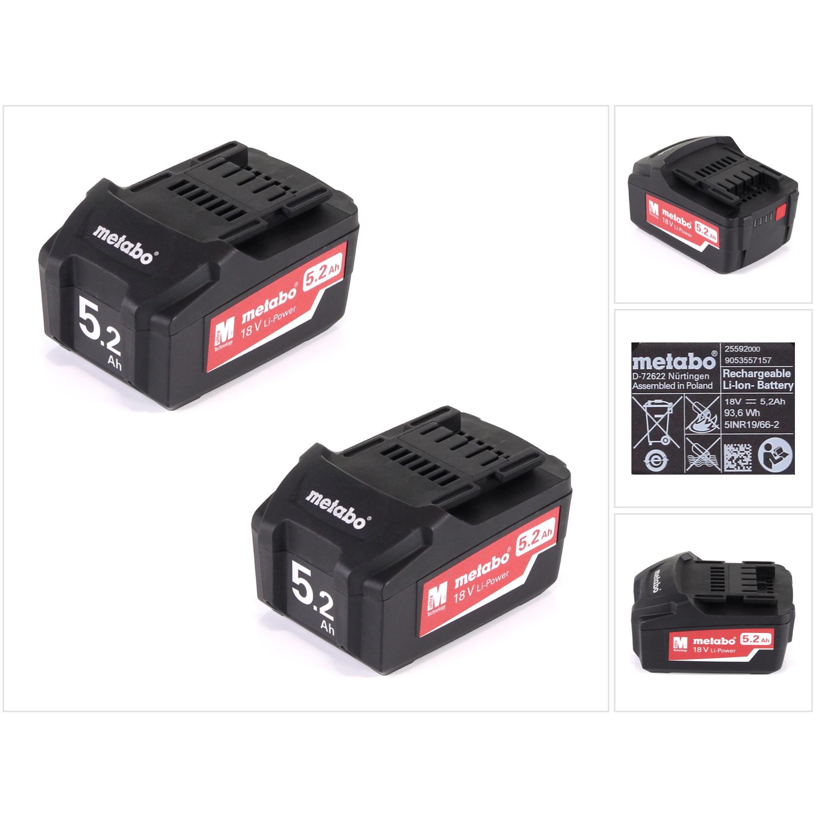 Metabo, Werkzeugakku + Ladegerät, Li-Power Akku Set (18 V)