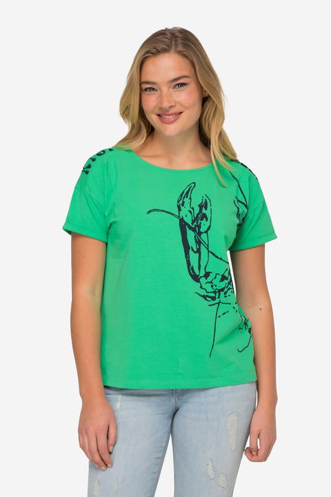 Actual product image Laurasøn Boat Neck Lobster Print T-Shirt Short Sleeve OEKO-TEX (M)
