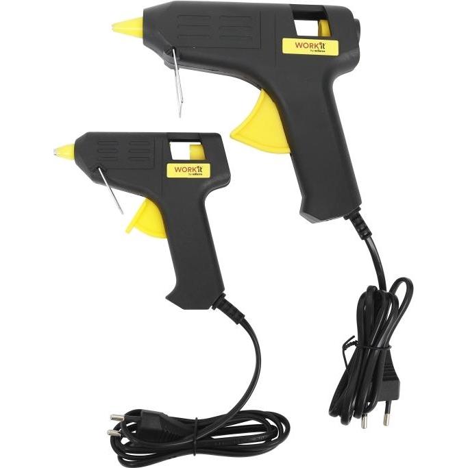 Millarco, Pistola per colla a caldo, Pistolet do kleju Work-it WORK It zestaw pistoletów do kleju 10 W og 50 W z 2×10 wkładami klejowymi