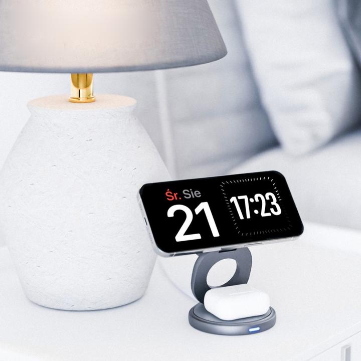 Immagine prodotto Qualo MagSafe inductive charger with holder function 24W MS grey QMLI-24-18 (24 W)