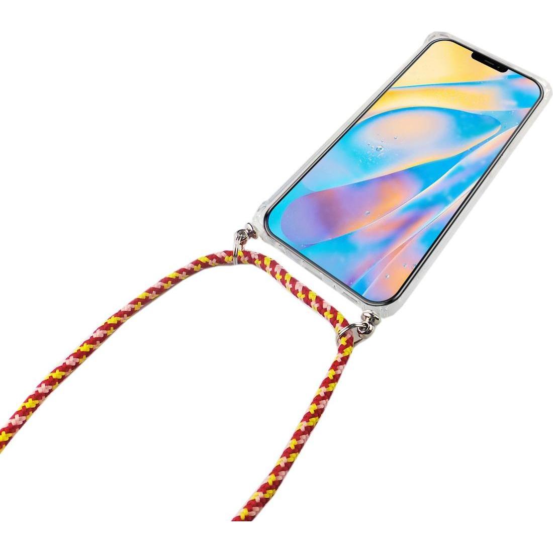 Thumbnail - König Design Apple iPhone 12 mini Handykette Hülle mit Band Case zum umhängen Kordel Rot Neu, Handykette, Transparent