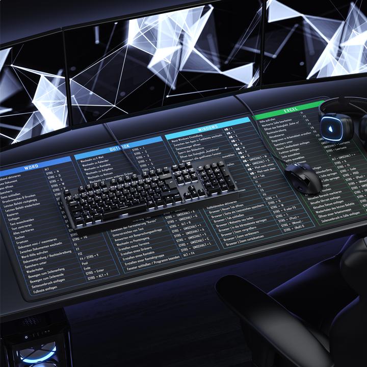 Produktbild Titanwolf Mauspad XXXL Gaming Mousepad 1200 x 600 x 3 mm, Schreibtischauflage, rutschfest, JapanInk Painting (XXL)