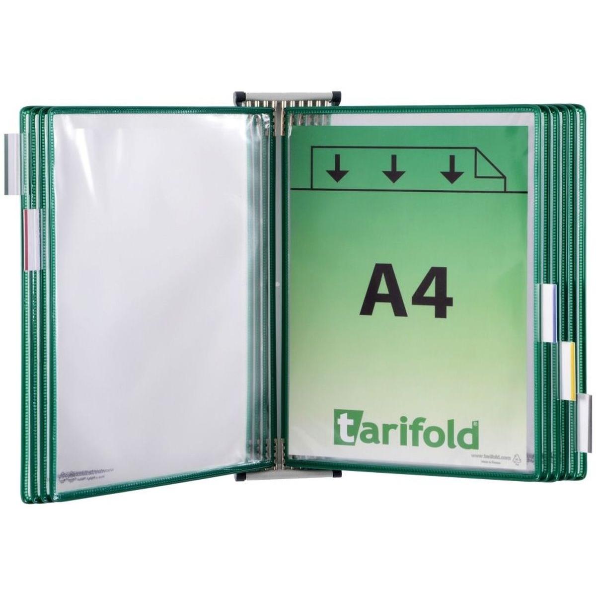 Tarifold, Informationsschild, Wand-Sichttafelsystem 414105 DIN A4 grün mit 10 St. Sichttafeln