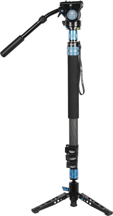 Produktbild Sirui P-424FL Carbon Fibre Monopod with Stand and video head VH-10 (Carbon, Metall)