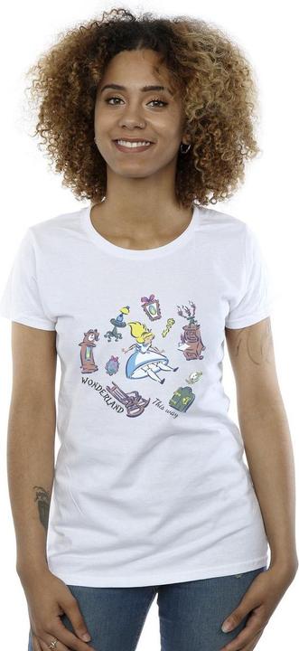 Actual product image Disney Womens/Ladies Alice In Wonderland Falling Cotton T-Shirt (M)