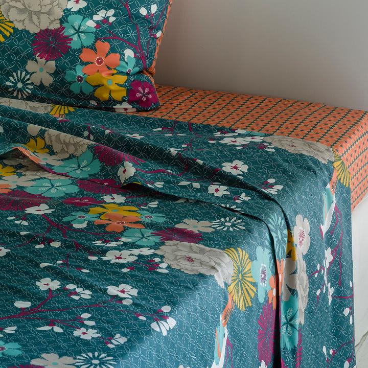 Immagine prodotto La Redoute Interieurs Miss China Bleu Canard (Oberleintuch, 270 x 290 cm)