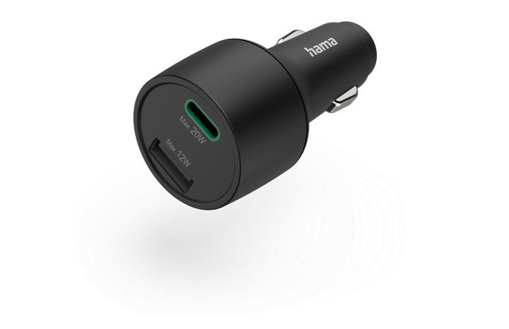 Image du produit Hama Chargeur rapide pour voiture, 1x USB-C, 1x USB-A, PD 3.0/Qualcomm®, 32 watts, noir.
