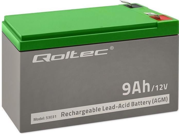 Image du produit Qoltec 53031 AGM battery| 12V| 9Ah| max 135A - Batterie - 9.000 mAh (12 V, 9 Ah)