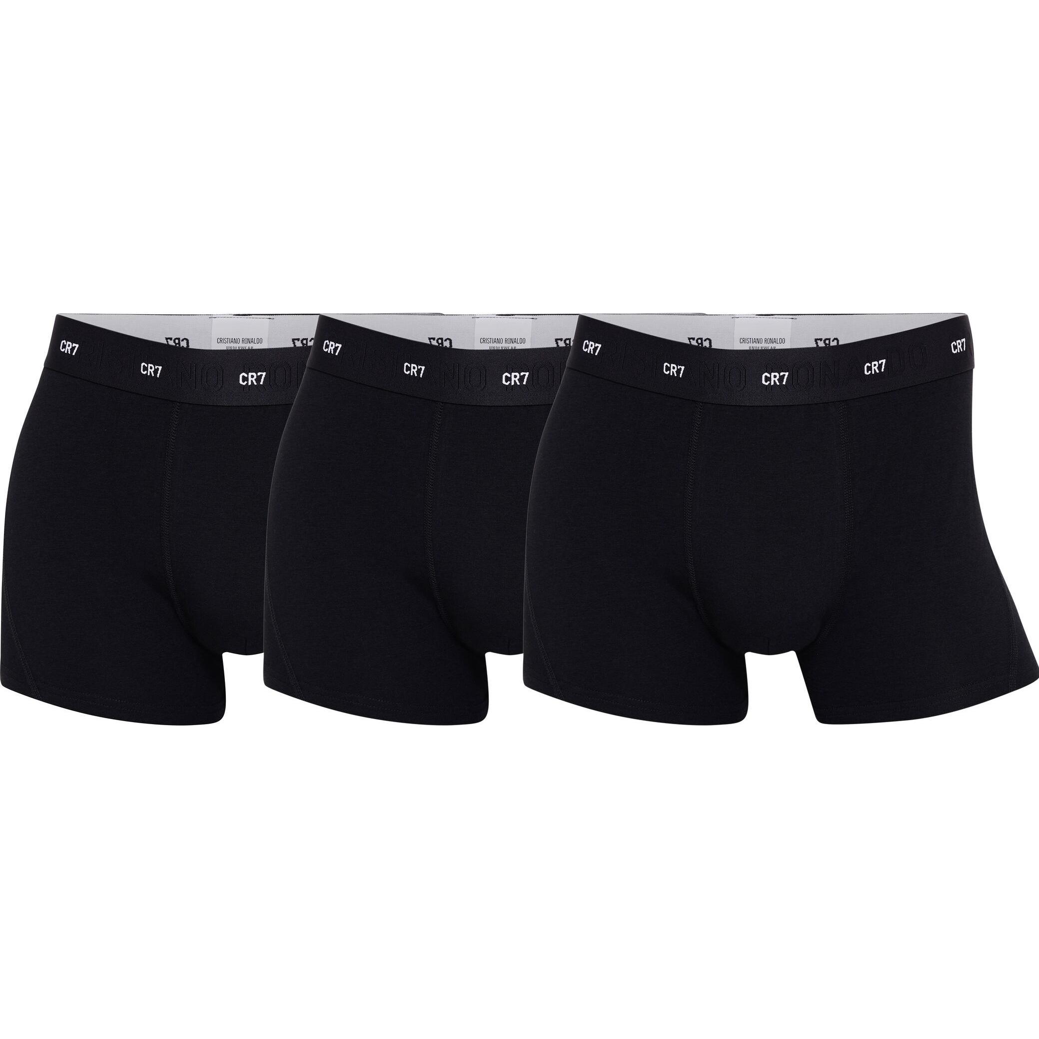 CR7, Herren, Unterhosen, Trunk Bamboo, Schwarz, (XXL, 3er Pack)