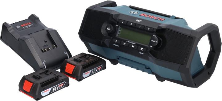 Produktbild Bosch Professional GPB 18V-2 SC Professional Akku Baustellenradio 18 V DAB+ Bluetooth AUX + 2x Akku 2,0 Ah + Lade (DAB+, FM, Bluetooth)
