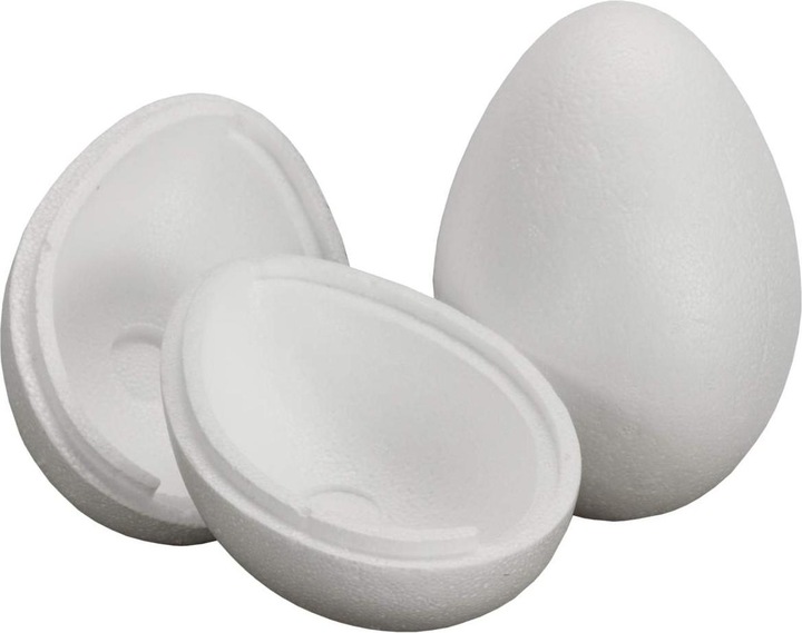 Produktbild trendmarkt24 2 ganze Styropot Eier teilbar zum Befüllen weiss Styroporei ca. 15 cm Osterei-Set (2 x)