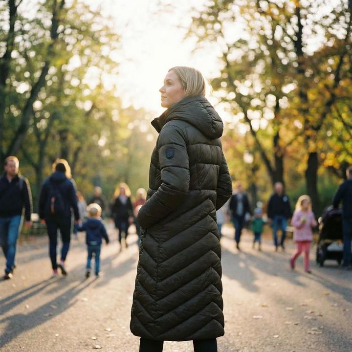 Actual product image Geographical Norway Blanche Long Kaki DB Lady 0116 Kaki Women's Jacket (WZ5491F/GN-Kaki)